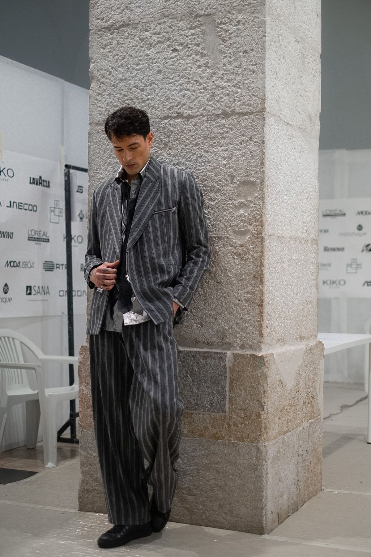 Striped Grey Interview Trousers