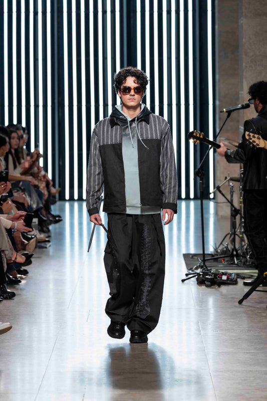 Grey Hajime Pleated Trousers