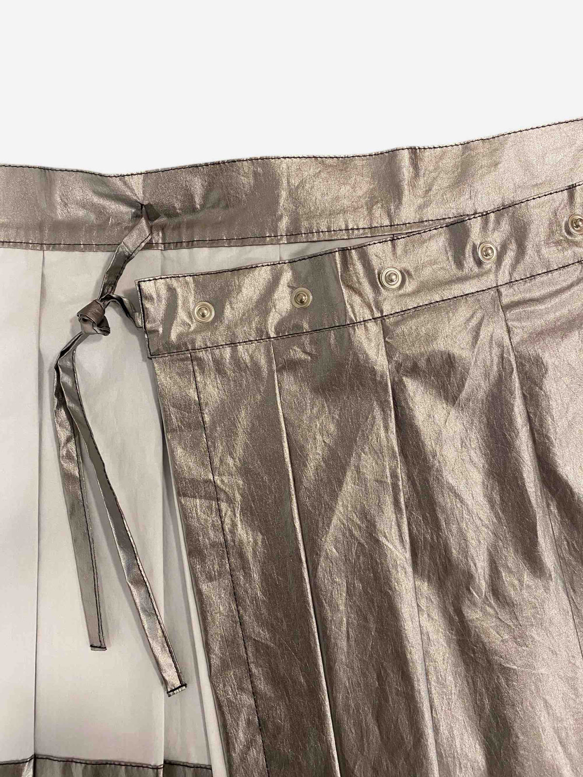 Silver Short Pleated Skirt