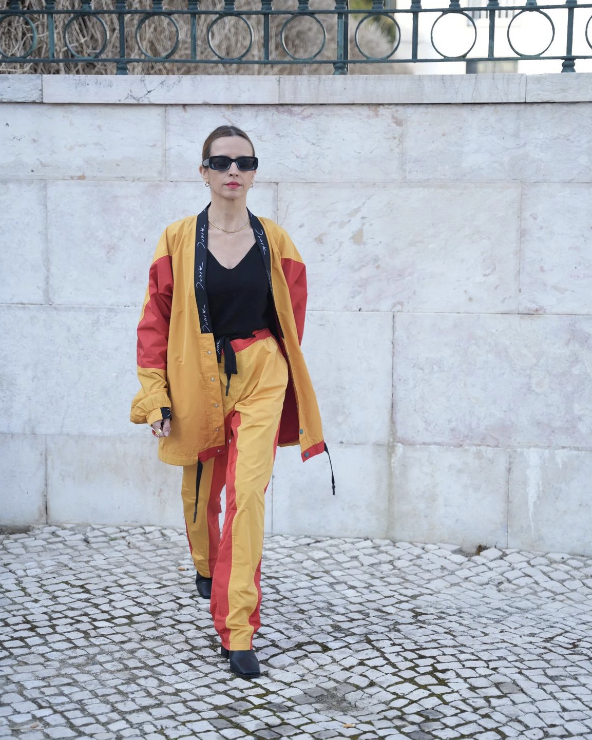 Yellow & Red Panelled Trousers
