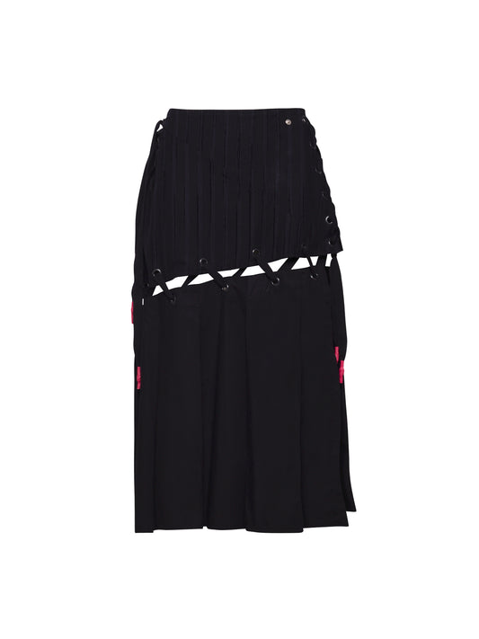Black Striped Armour Skirt