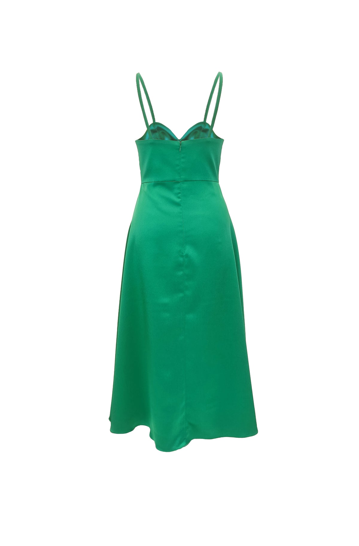 Silky Green Midi Dress