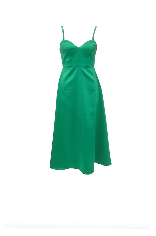 Silky Green Midi Dress