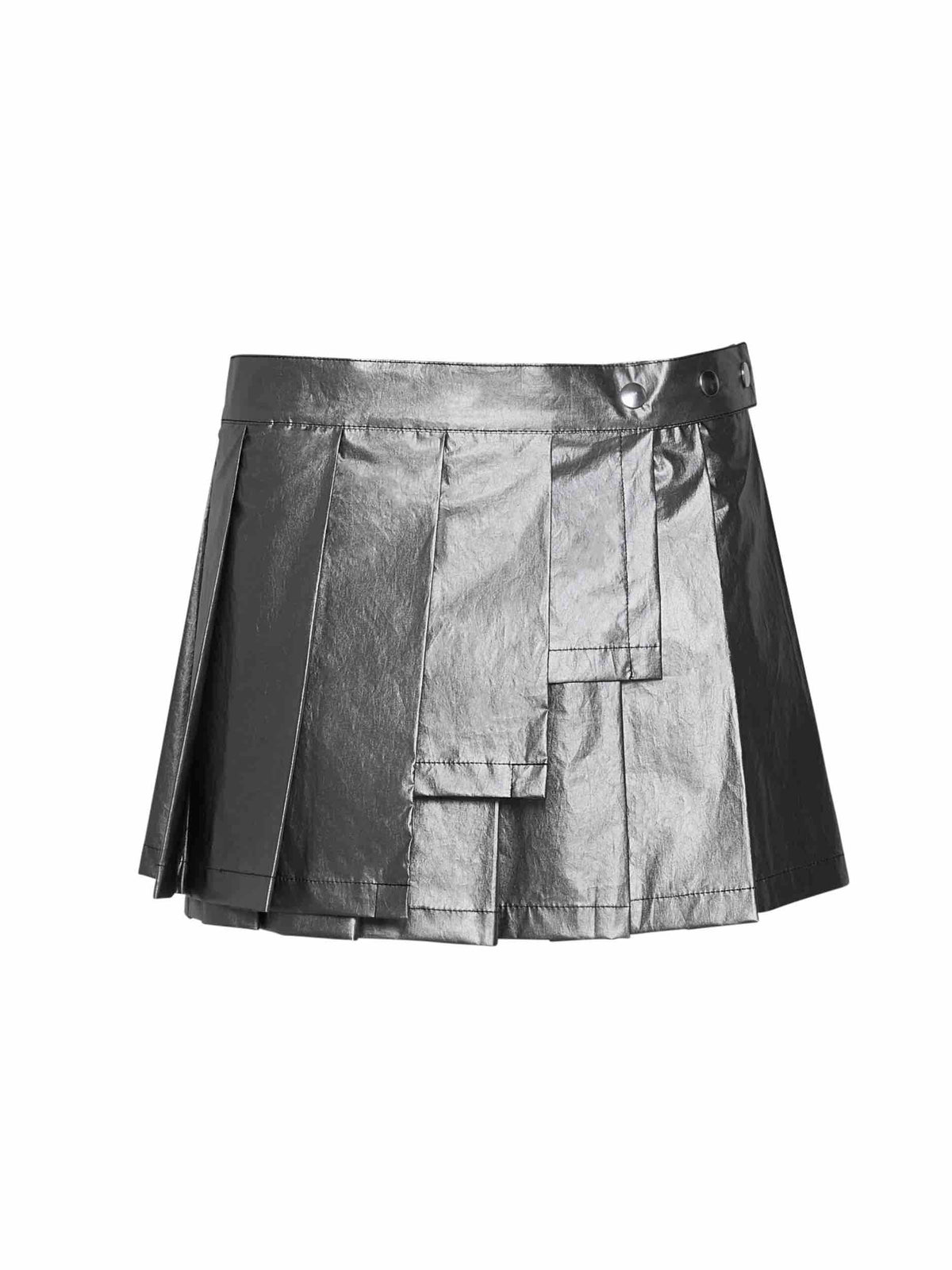 Silver Short Pleated Skirt