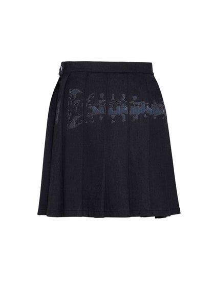 Grey Midi Pleated Skirt