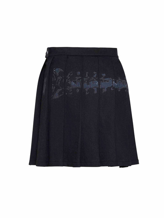 Grey Midi Pleated Skirt