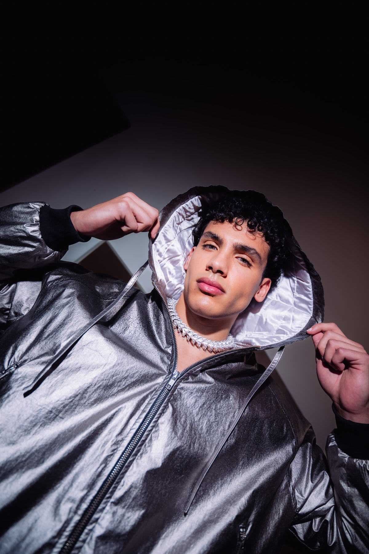 Silver Raglan Bomber