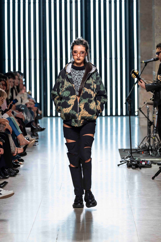 Leopard Raglan Bomber