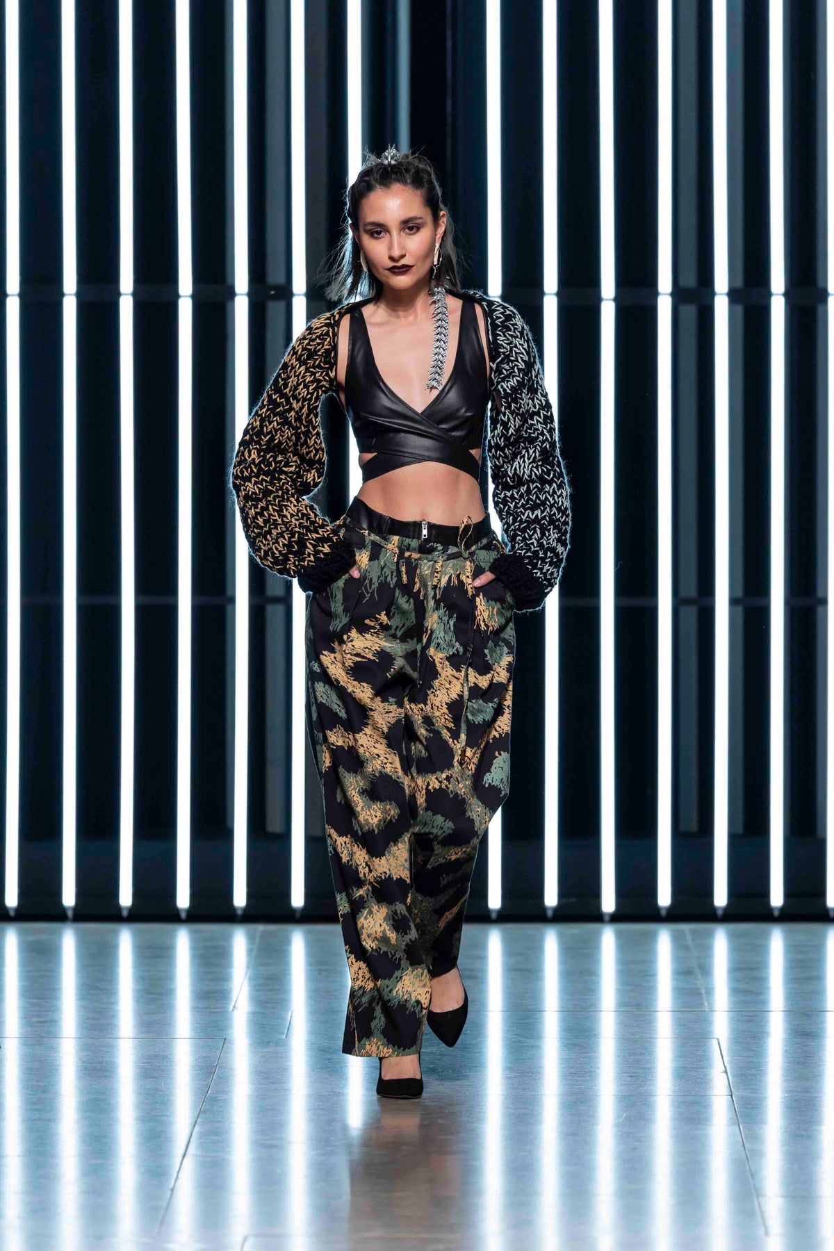 Leopard Hajime Pleated Trousers