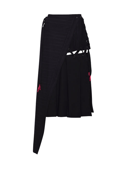 Black Striped Armour Skirt