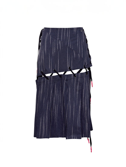 Blue Striped Armour Skirt