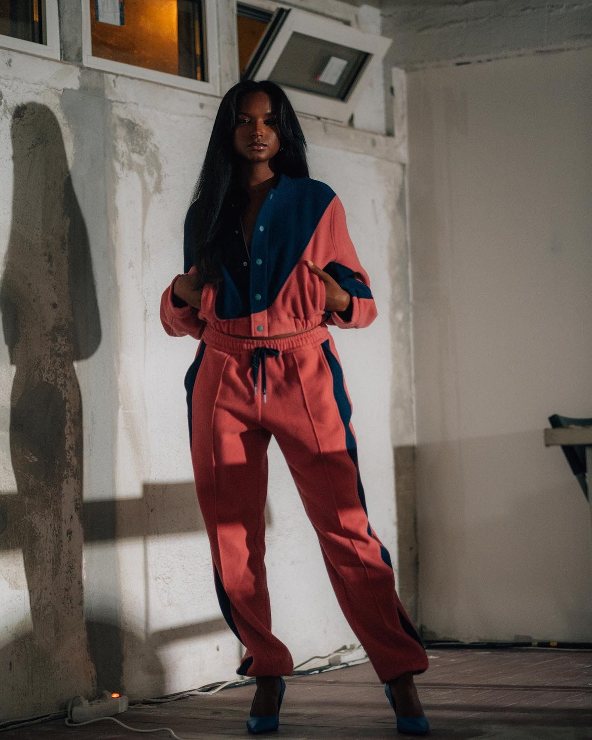 Coral Wool Track Pants