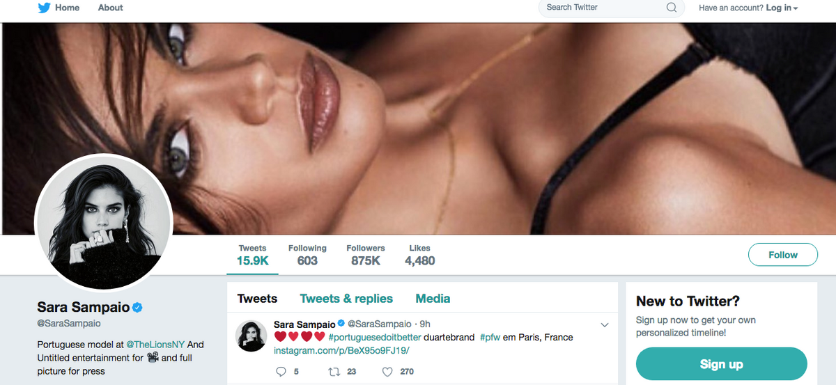 Sara Sampaio Twitter