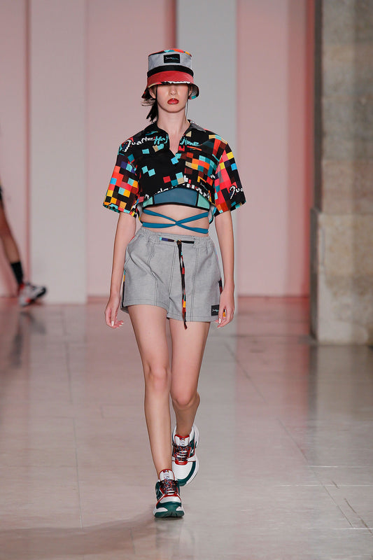 Arcade Printed Crop Shirt